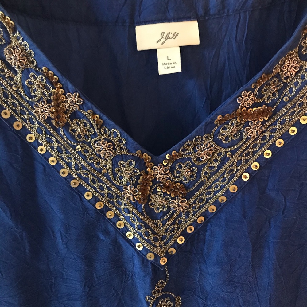 J. Jill Sequined Tunic With Drawstring Waist - Picture 4 of 8